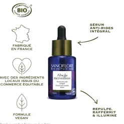 Absolu Merveilleux Sérum anti-rides intégral Sanoflore - Flacon compte-gouttes de 30ml