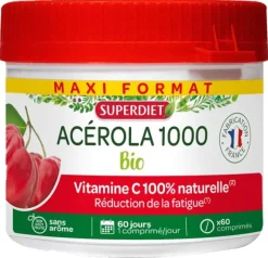 Acerola 1000 bio Super Diet - pot de 60 comprimés sécables