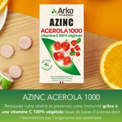 Acerola 1000 Vitamine C Arkopharma - boîte de 30 comprimés