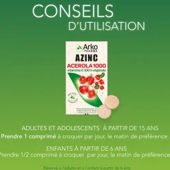 Acerola 1000 Vitamine C Arkopharma - boîte de 30 comprimés