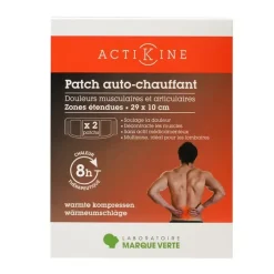 Actikine patch auto-chauffant Marque Verte - boite de 2 patchs de 29x10cm