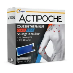Actipoche coussin thermique 11x27 cm chaud et froid réutilisable Cooper - 1 coussin thermique