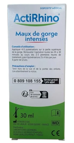 ActiRhino Spray maux de gorge intenses Grimberg - spray de 30ml