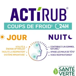 Actirub coups de froid 24h Santé verte - boite de 15 comprimés sécables