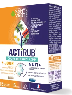 Actirub coups de froid 24h Santé verte - boite de 15 comprimés sécables