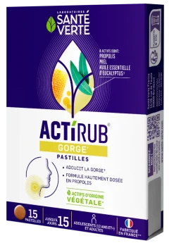Actirub gorge Santé verte - boite de 15 pastilles
