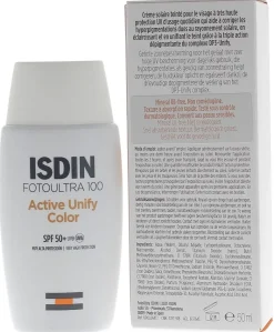 Active Unify Color dépigmentant SPF 50+ Foto Ultra 100 Isdin - flacon de 50ml