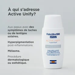 Active Unify dépigmentant SPF50+ Foto Ultra 100 Isdin - flacon de 50ml