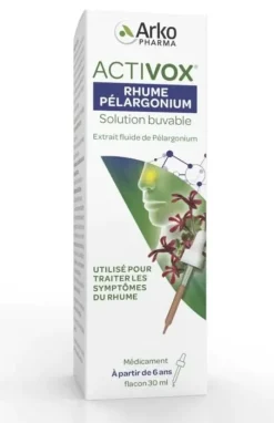 Activox rhume pélargonium Arkopharma - flacon-pipette de 30ml