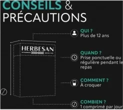 Adoucid reflux acidité estomac goût menthe Herbesan - boite de 30 comprimés à croquer