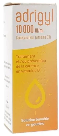 Adrigyl 10000 UI/ml – gouttes buvables, flacon de 10 ml