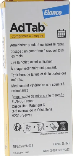 AdTab 56 mg chien 1,3-2,5 kg Elanco - boite de 3 comprimés à croquer