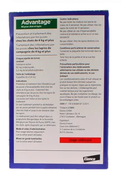 Advantage 80 pour chat et lapin plus de 4 kg Bayer
