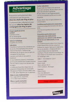Advantage 80 pour chat et lapin plus de 4 kg Bayer
