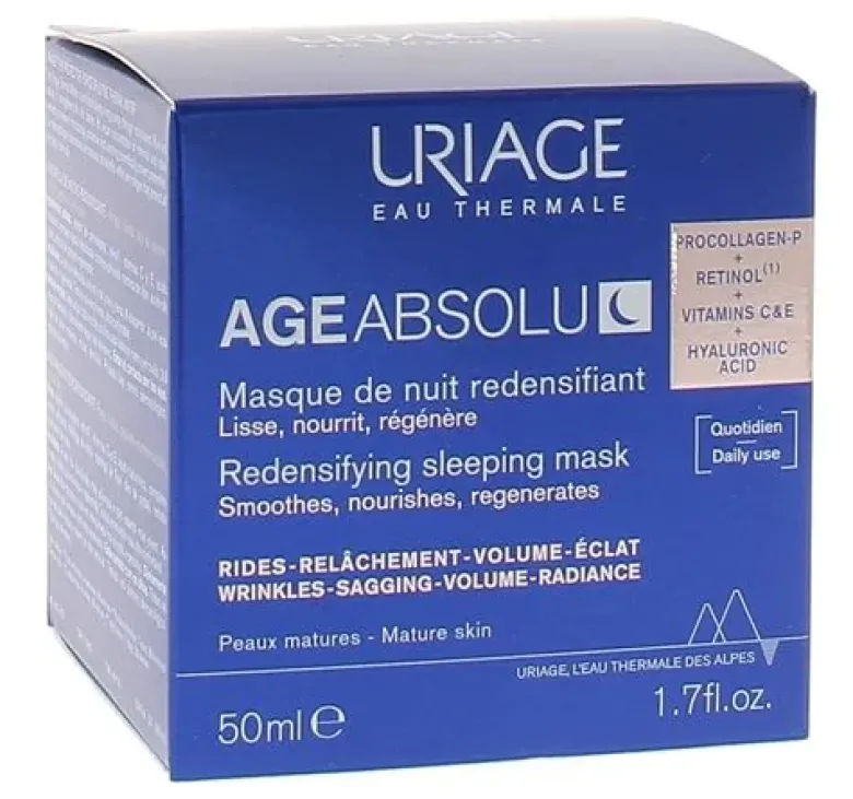 Age Absolu Masque de nuit redensifiant Uriage - pot de 50ml