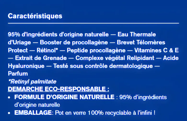 Age Absolu Masque de nuit redensifiant Uriage - pot de 50ml