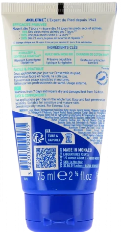 Akileïne crème nutri-réparatrice pieds – tube 75 ml