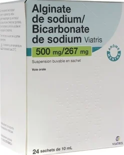 Alginate de sodium / Bicarbonate de sodium Mylan – 24 sachets