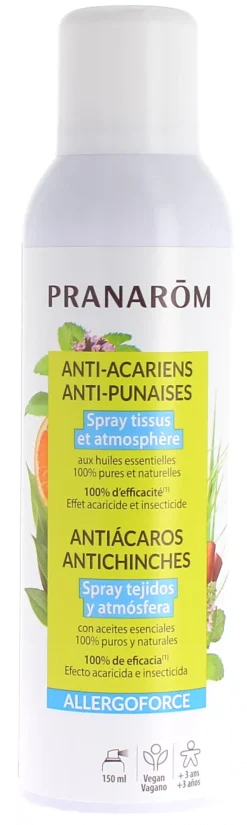 Allergoforce Spray environnement anti-acariens, anti punaises et anti-tiques Pranarôm - spray de 150 ml