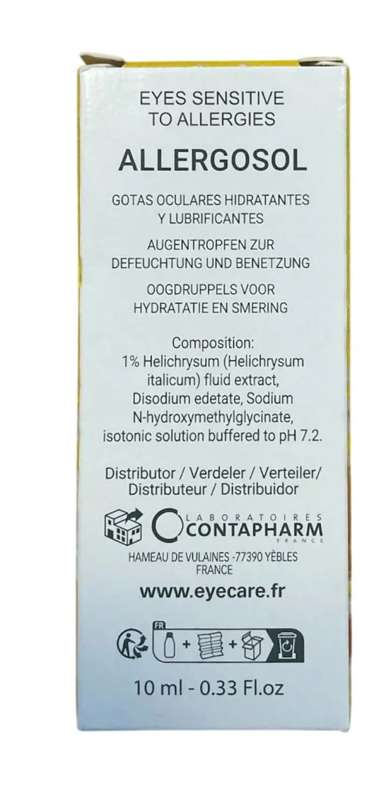 Allergosol yeux sensibles aux allergies Eye Care - flacon de 10ml