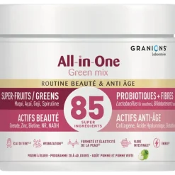 All-in-One Green mix routine beauté et anti-âge goût pomme et pomme verte Granions - pot de 166g