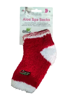 Aloe Spa Socks Chaussettes hydratantes femme Noël Airplus - une paire de chaussettes