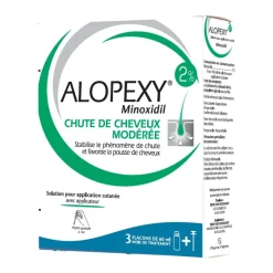 Alopexy 2% solution pour application cutanée - boîte de 3 flacons de 60ml