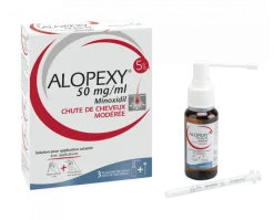 Alopexy 5% solution pour application cutanée - boite de 3 flacons de 60 ml