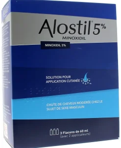 Alostil 5 % solution pour application cutanée – 3 flacons de 60 ml