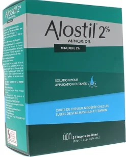 Alostil 2% solution pour application cutanée - boîte de 3 flacons de 60ml