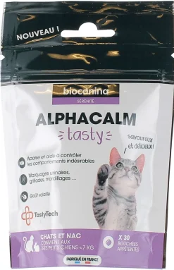 Alphacalm Tasty Chat Biocanina - sachet de 30 bouchées