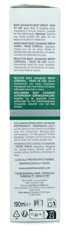 Amincissant Body advanced Sérum corps Somatoline Cosmetic - flacon-pompe de 190ml
