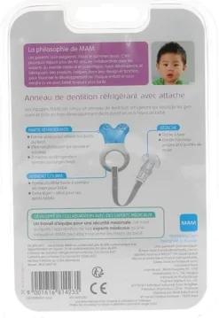 Anneau de dentition réfrigérant avec attache 2 mois et + MAM - un anneau de dentition