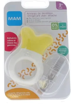 Anneau de dentition réfrigérant avec attache 2 mois et + MAM - un anneau de dentition