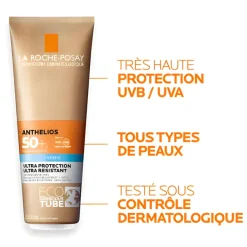 Anthelios Lait solaire hydratant très haute protection SPF 50+ La Roche-Posay - tube de 250 ml