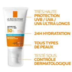 Anthelios UVmune 400 Crème hydratante SPF50+ sans parfum La Roche-Posay - tube de 50 ml