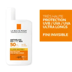 Anthelios UVMune 400 Fluide solaire invisible sans parfum SPF 50+ La Roche-Posay - flacon de 50ml