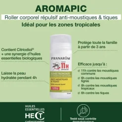 Anti-moustiques et tiques Pranarôm - roll-on de 75ml