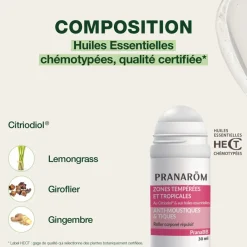 Anti-moustiques & tiques pour bébé Pranarôm - roll-on de 30ml