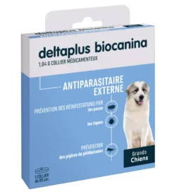Antiparasitaire externe deltaplus grands chiens Biocanina - boite d'un collier de 65cm