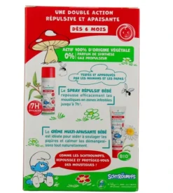 Anti-pique schtroumpfs bébé dès 6 mois Puressentiel - coffret répulsif + apaisant + un bavoir offert