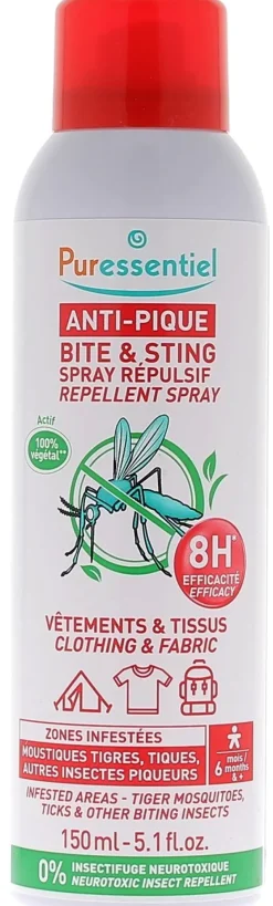Anti-pique spray répulsif vêtements & tissus Puressentiel - spray de 150 ml