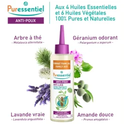 Anti-poux Lotion Traitante format familial Puressentiel - tube de 200 ml