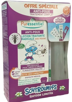 Anti-poux traitement complet les schtroumpfs édition limitée Puressentiel - coffret de 2 produits