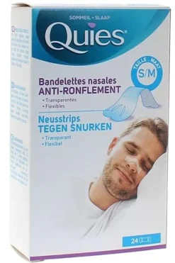 Anti-ronflement bandelette nasale taille S/M Quies - boite de 24 bandelettes