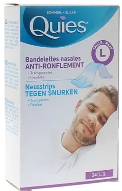 Anti-ronflement bandelette nasale taille L Quies - boite de 24 bandelettes