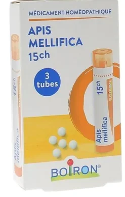 Apis mellifica 15CH Boiron – granules, 3 tubes de 4 g