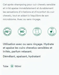 Après-shampoing apaisant et anti-irritant à la Pivoine Klorane - tube de 150ml