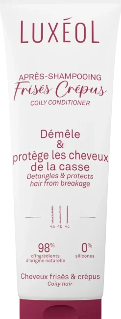 Après-shampooing frisés crépus Luxéol - tube de 250ml