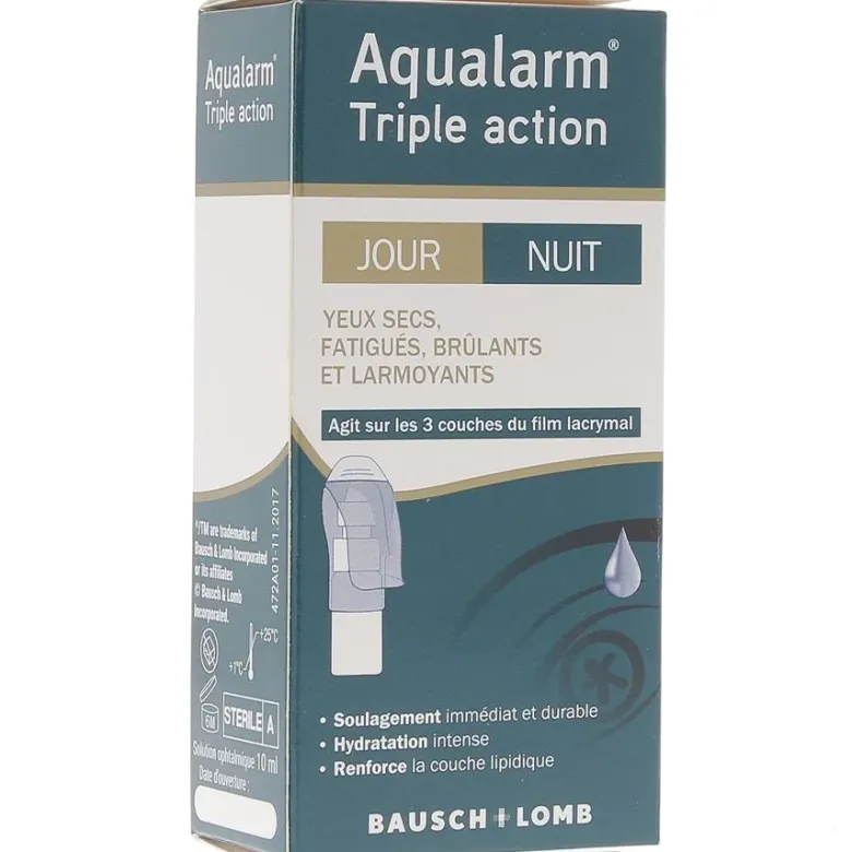 Aqualarm Triple Action Jour & Nuit Bausch Lomb - solution 10 ml